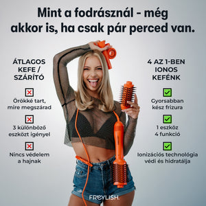 Multifunkciós ionizáló hajkefe 4 az 1-ben