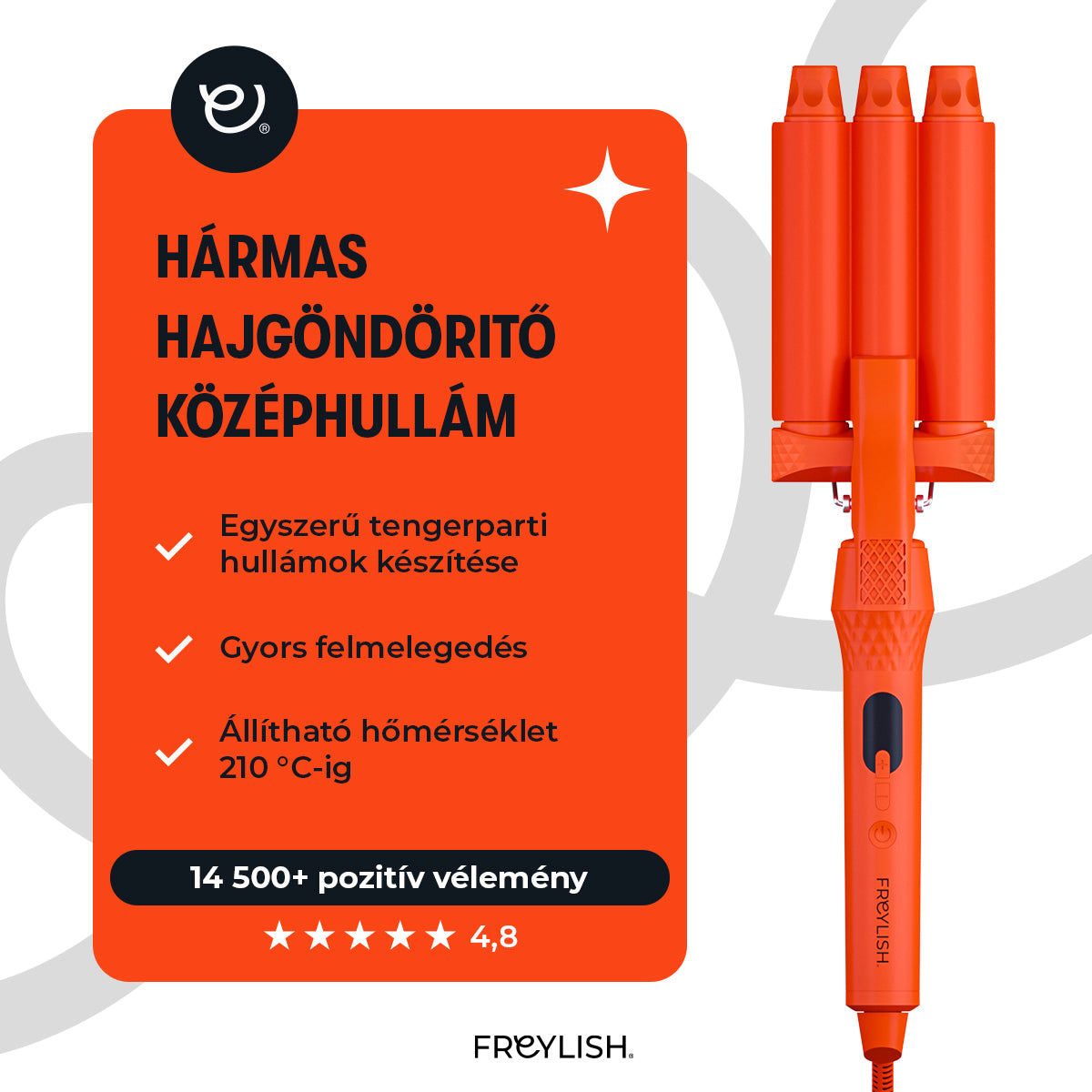 HÁRMAS HAJGÖNDÖRITŐ KÖZÉPHULLÁM 25MM