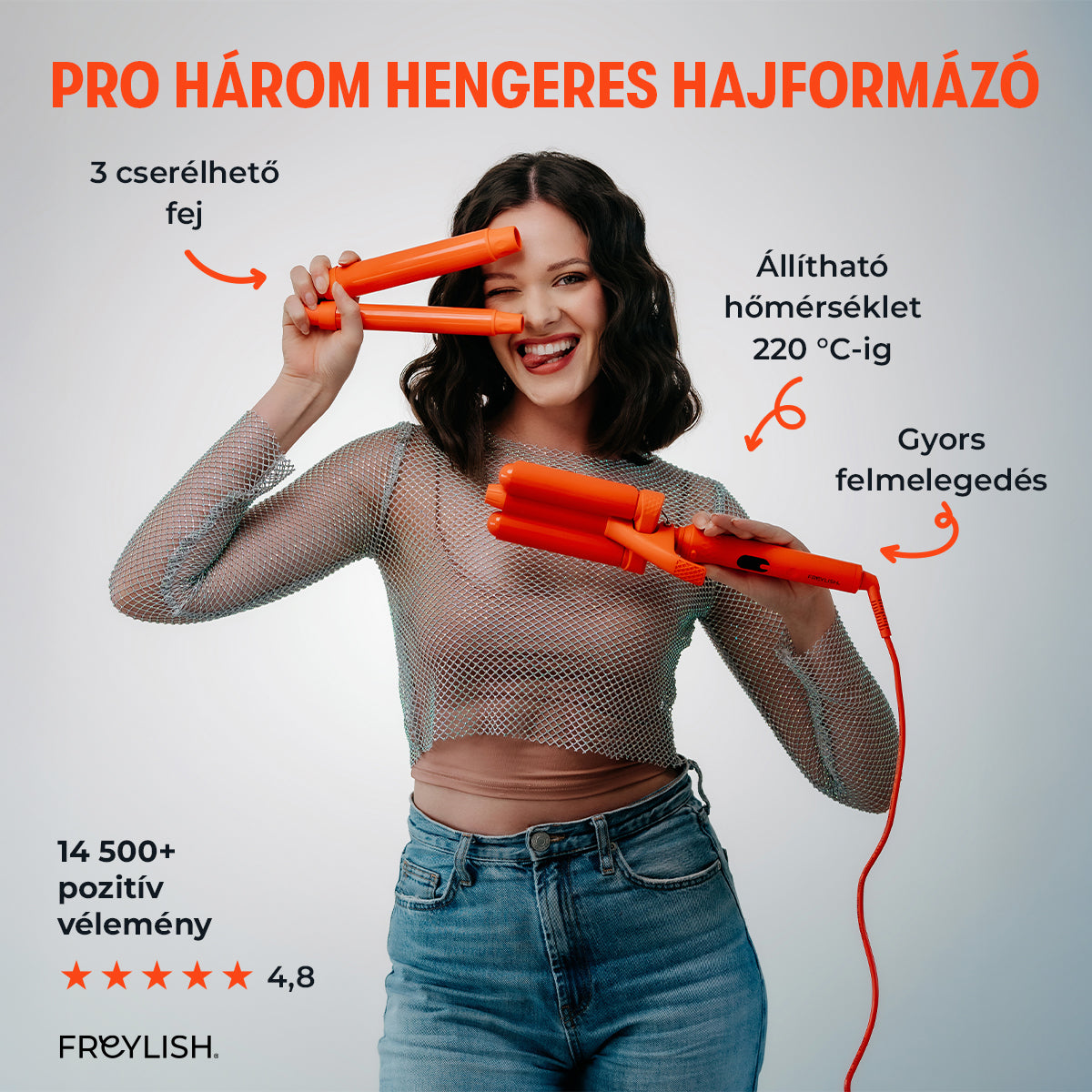 PRO Három hengeres hajformázó